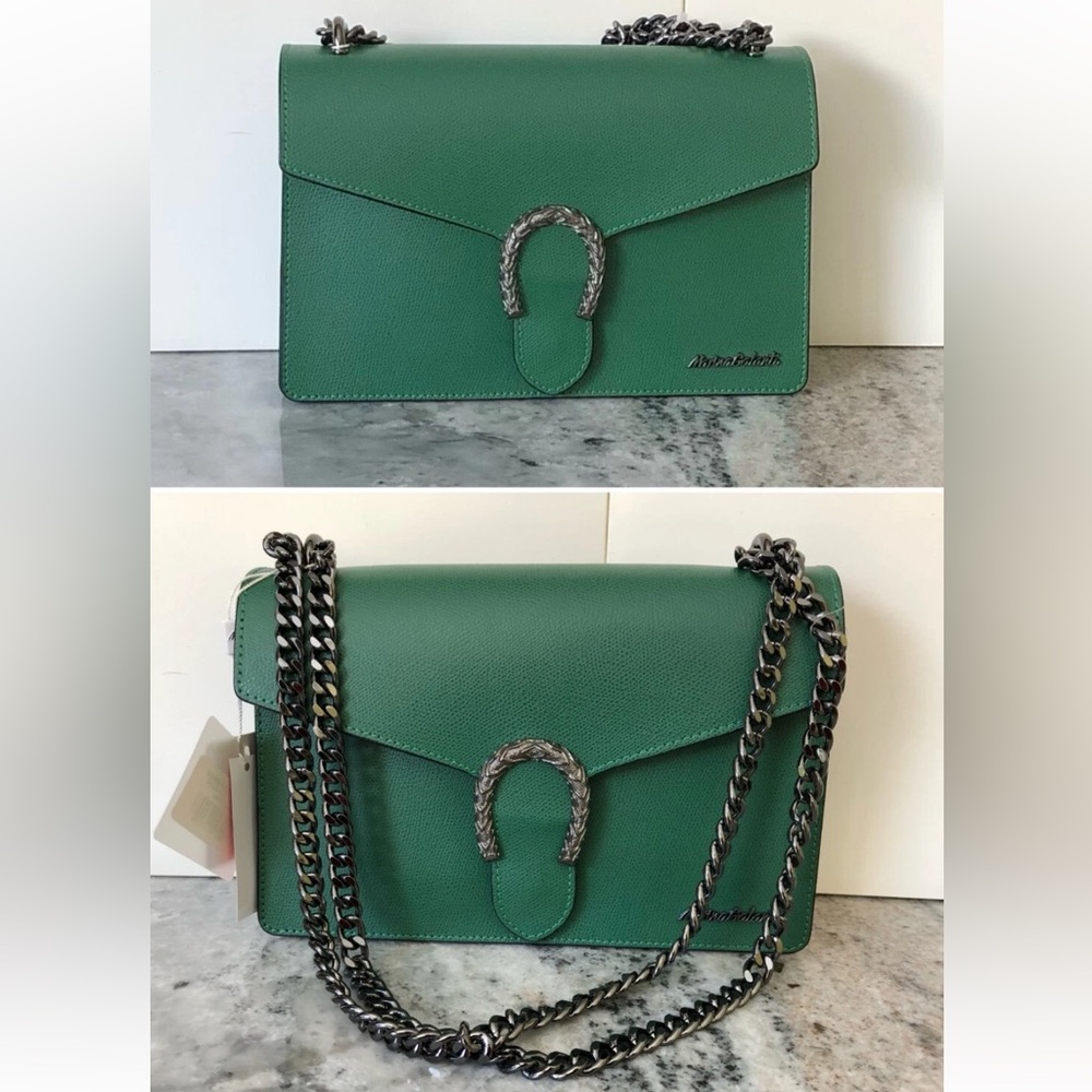 Marina Galanti Vera Pelle Italy Real Leather Shoulder Crossbody in Green